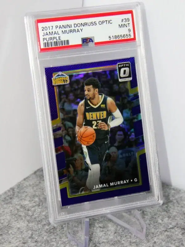 2017-18 Jamal Murray #39 Panini Donruss Optic Purple Prizm PSA 9 MINT - stand