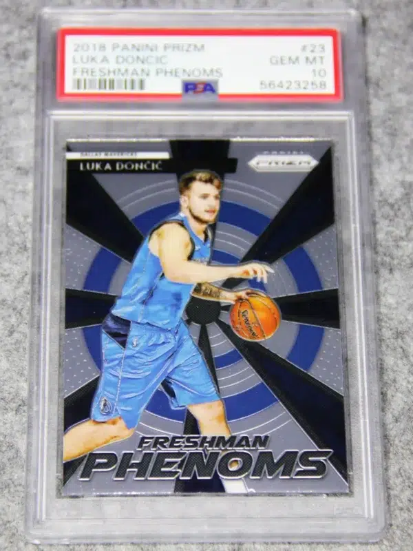 2018-19 Luka Doncic #23 Panini Prizm Freshman Phenoms Rookie PSA 10 GEM MT - front