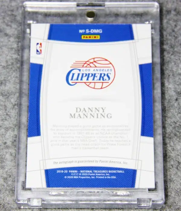 2019-20 Danny Manning #S-DMG Panini National Treasures Signatures Gold SN#9 - back