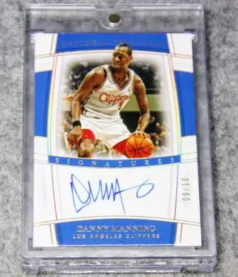 2019-20 Danny Manning #S-DMG Panini National Treasures Signatures Gold SN#9 - front