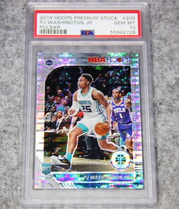 2019-20 PJ Washington Jr #209 Panini NBA Hoops Premium Stock Pulsar PSA 10 GEM MT - front