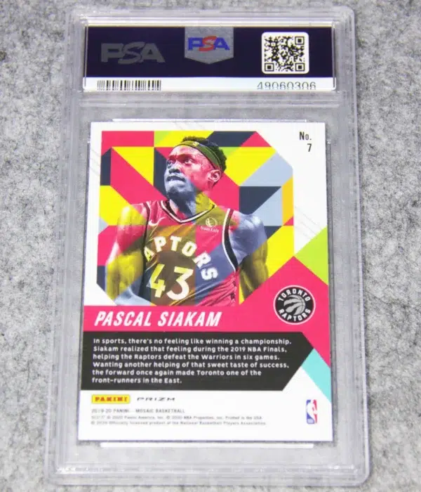 2019-20 Pascal Siakam #7 Panini Mosaic In it to Win it Prizm PSA 10 GEM MT POP10 - back