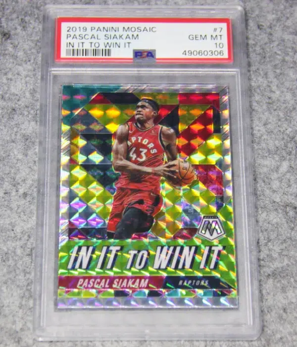 2019-20 Pascal Siakam #7 Panini Mosaic In it to Win it Prizm PSA 10 GEM MT POP10 - front
