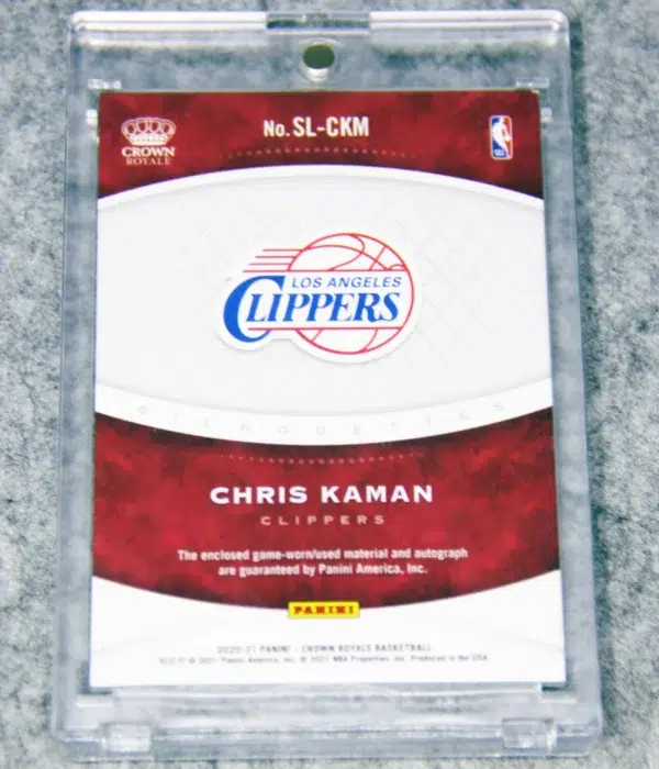 2020-21 Chris Kaman #SL-CKM Panini Crown Royal Silhouettes Auto SN#75 - back