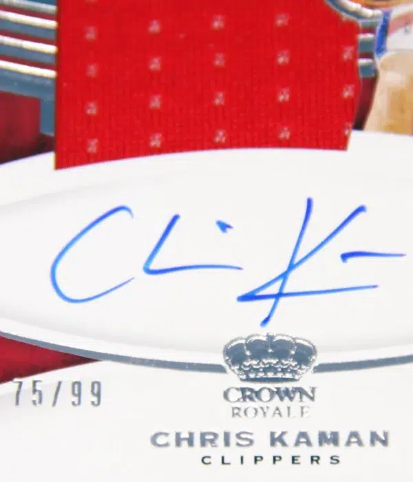 2020-21 Chris Kaman #SL-CKM Panini Crown Royal Silhouettes Auto SN#75 - detail