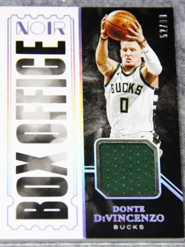 2020-21 Donte DiVincenzo #BOM-DDV Panini Noir Box Office Memorabilia SN#52 - front
