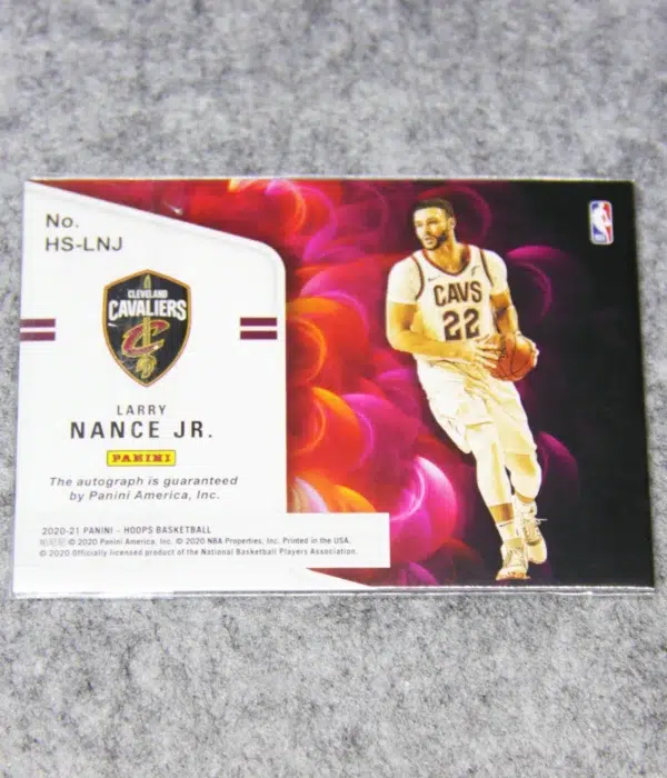 2020-21 Larry Nance Jr. #HS-LNJ Panini NBA Hoops Hot Signatures - back