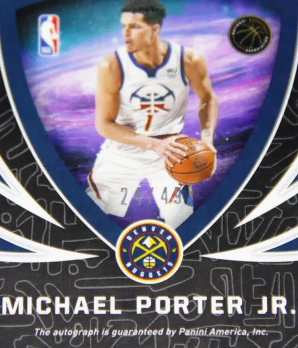 2020-21 Michael Porter Jr. #GAL-MPJ Panini Obsidian Galaxy Electric Etch Autographs SN#24 - detail