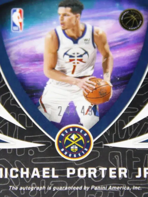 2020-21 Michael Porter Jr. #GAL-MPJ Panini Obsidian Galaxy Electric Etch Autographs SN#24 - detail