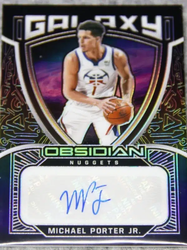2020-21 Michael Porter Jr. #GAL-MPJ Panini Obsidian Galaxy Electric Etch Autographs SN#24 - front