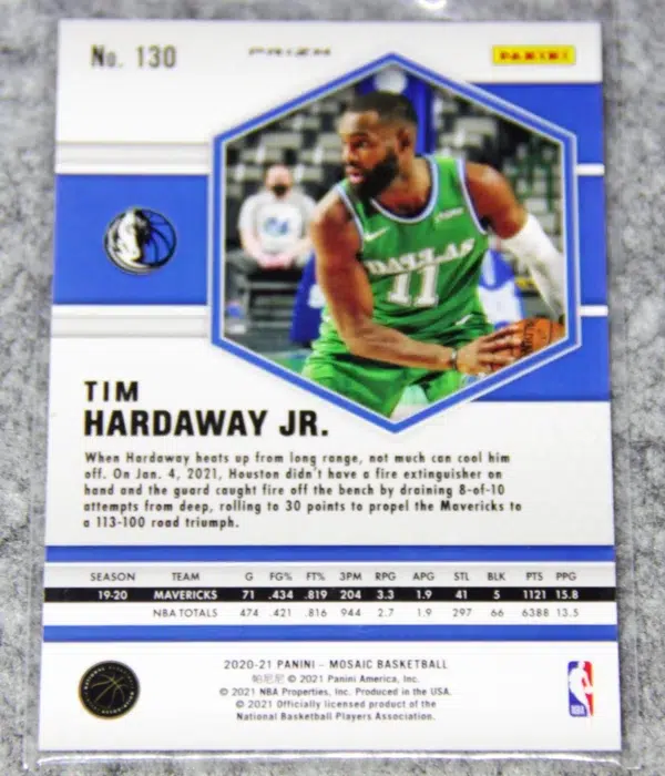 2020-21 Tim Hardaway Jr #130 Panini Mosaic Reactive Orange Prizm - back