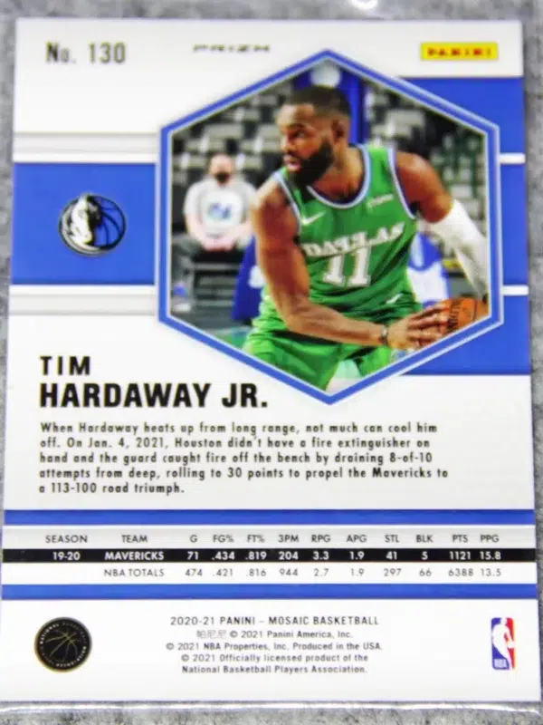 2020-21 Tim Hardaway Jr #130 Panini Mosaic Reactive Orange Prizm - back