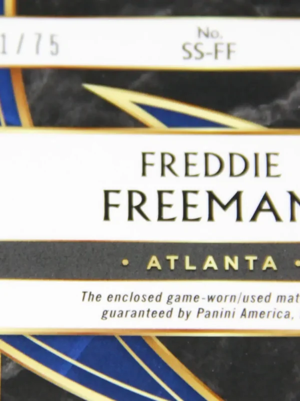2020 Freddie Freeman #SS-FF Panini Select Swatches Tri Color Prizm SN#61 - detail