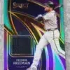 2020 Freddie Freeman #SS-FF Panini Select Swatches Tri Color Prizm SN#61 - front