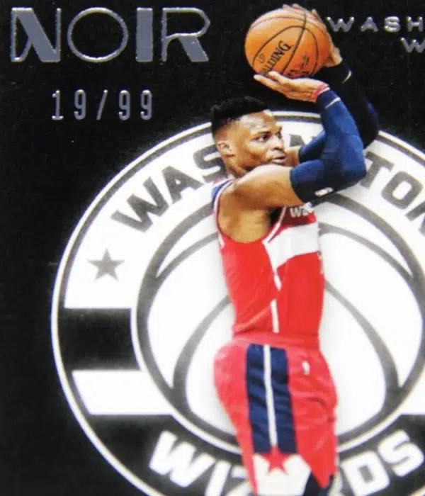 2021-22 Russell Westbrook #127 Panini Noir Icon Edition SN#19 - detail