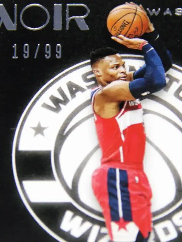 2021-22 Russell Westbrook #127 Panini Noir Icon Edition SN#19 - detail