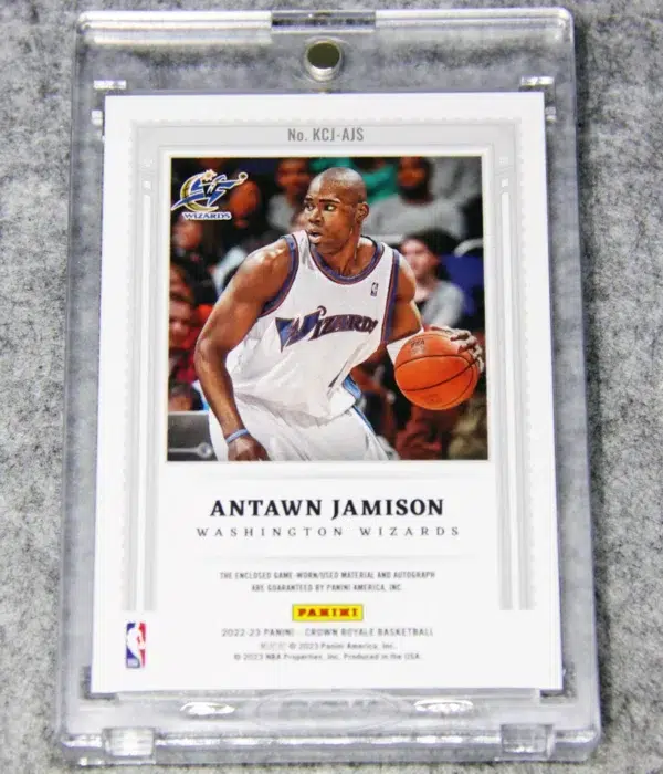 2022-23 Antawn Jamison #KCJ-AJS Panini Crown Royale Kings Court Jersey Auto SN#76 - back