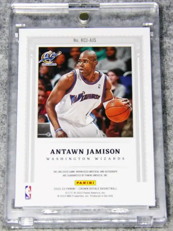 2022-23 Antawn Jamison #KCJ-AJS Panini Crown Royale Kings Court Jersey Auto SN#76 - back
