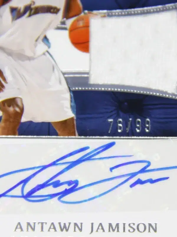 2022-23 Antawn Jamison #KCJ-AJS Panini Crown Royale Kings Court Jersey Auto SN#76 - detail