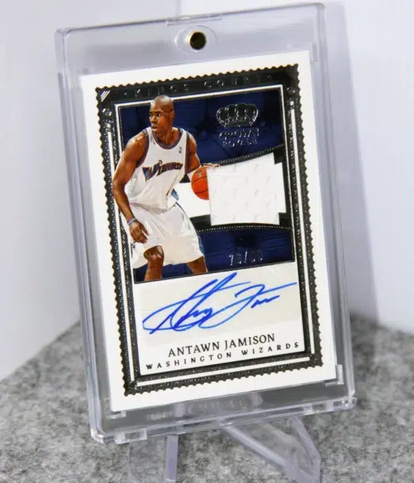 2022-23 Antawn Jamison #KCJ-AJS Panini Crown Royale Kings Court Jersey Auto SN#76 - stand