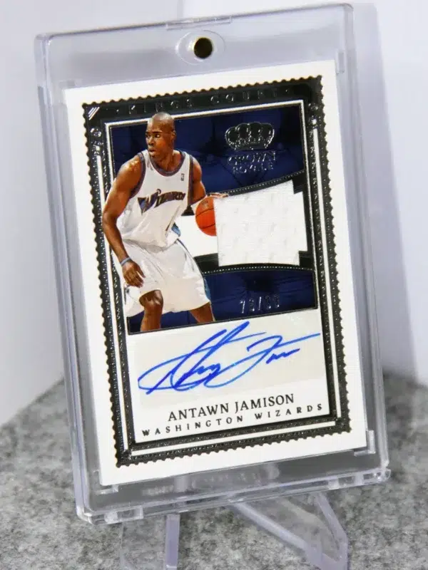 2022-23 Antawn Jamison #KCJ-AJS Panini Crown Royale Kings Court Jersey Auto SN#76 - stand