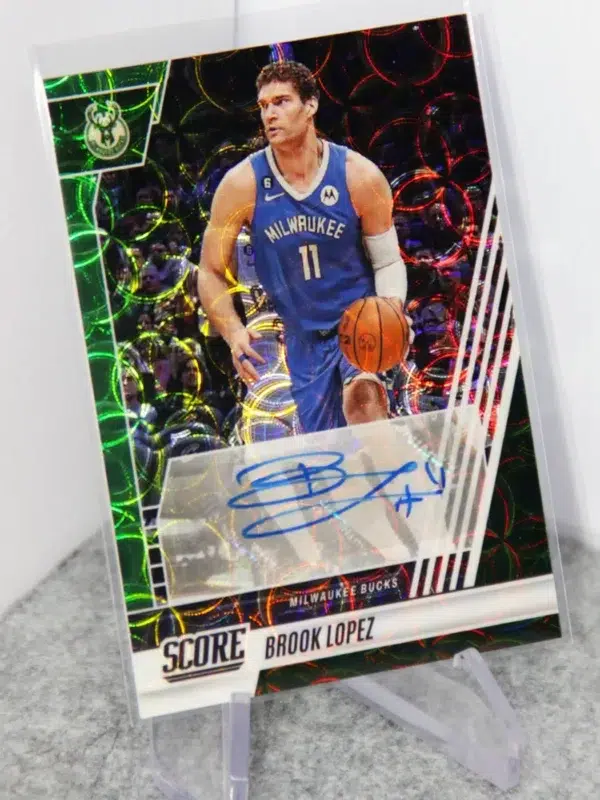 2022-23 Brook Lopez #SPS-BLZ Panini Chronicles Score Signatures Jade - stand