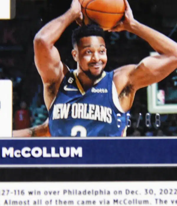 2022-23 CJ McCollum #179 Panini Donruss Optic Choice Red Wave Prizm SN#66 - detail