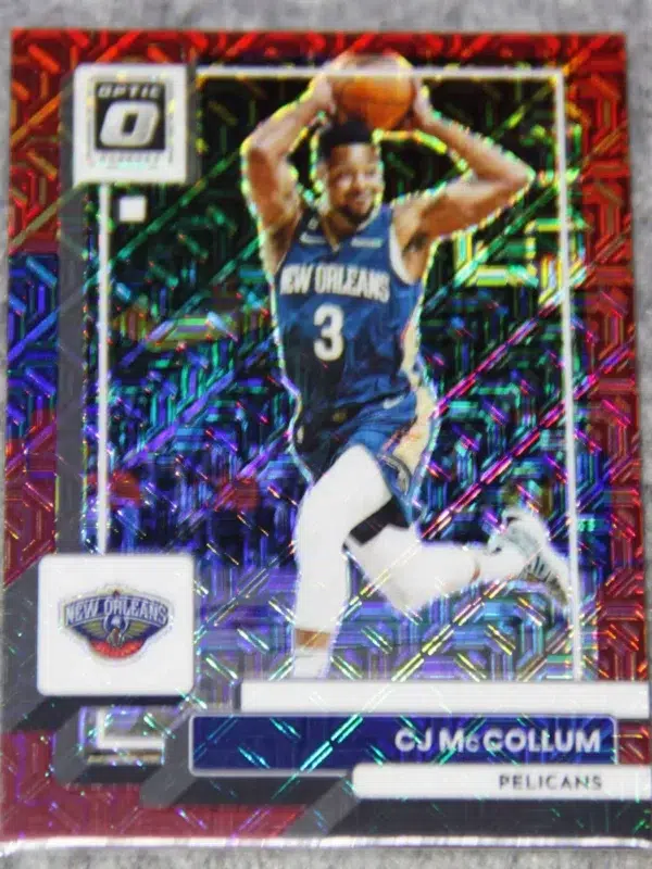 2022-23 CJ McCollum #179 Panini Donruss Optic Choice Red Wave Prizm SN#66 - front