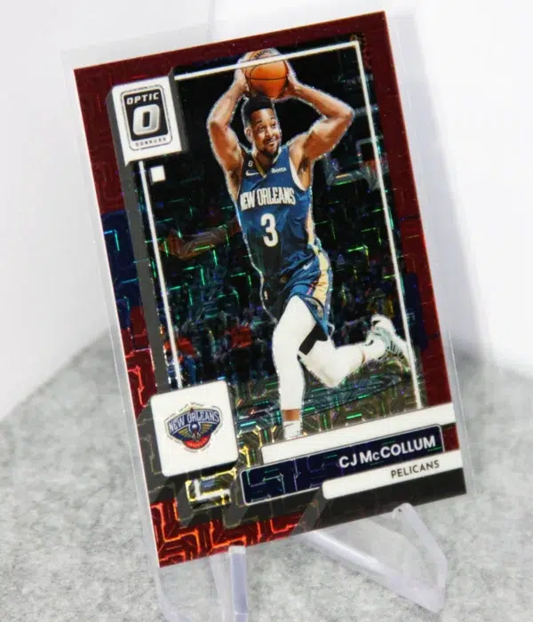 2022-23 CJ McCollum #179 Panini Donruss Optic Choice Red Wave Prizm SN#66 - stand