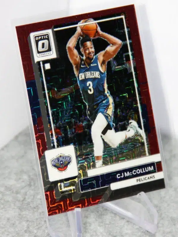 2022-23 CJ McCollum #179 Panini Donruss Optic Choice Red Wave Prizm SN#66 - stand