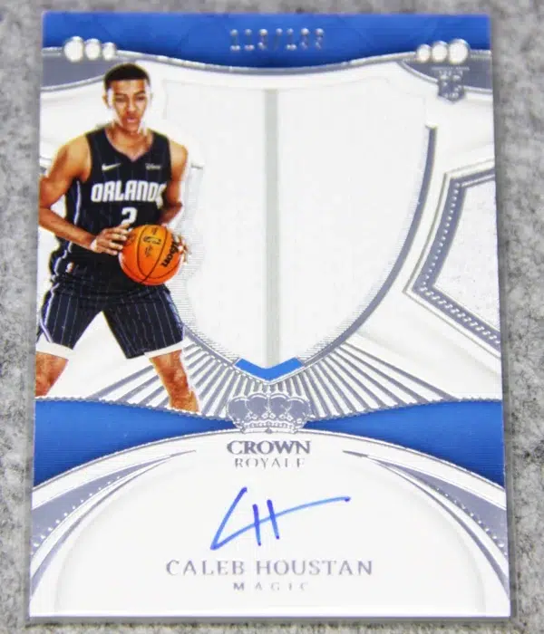 2022-23 Caleb Houstan #218 Panini Crown Royale Silhouettes Jumbo Jersey RPA Autograph RC SN#100 - front