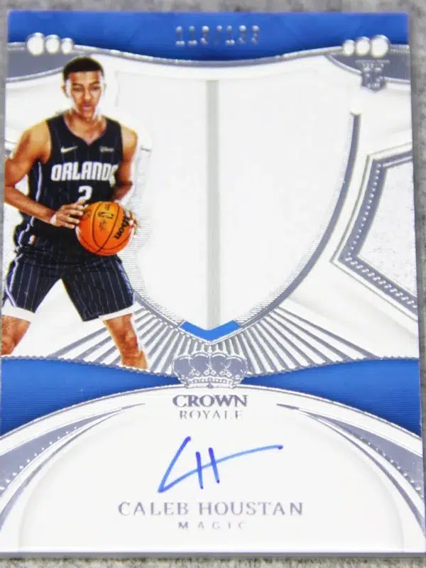 2022-23 Caleb Houstan #218 Panini Crown Royale Silhouettes Jumbo Jersey RPA Autograph RC SN#100 - front