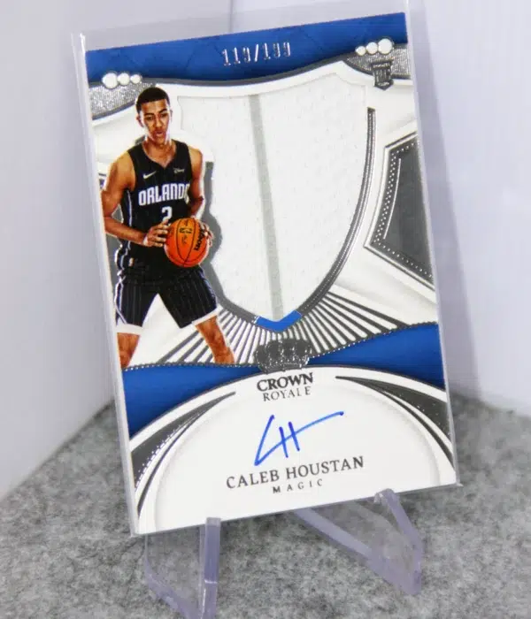 2022-23 Caleb Houstan #218 Panini Crown Royale Silhouettes Jumbo Jersey RPA Autograph RC SN#100 - stand