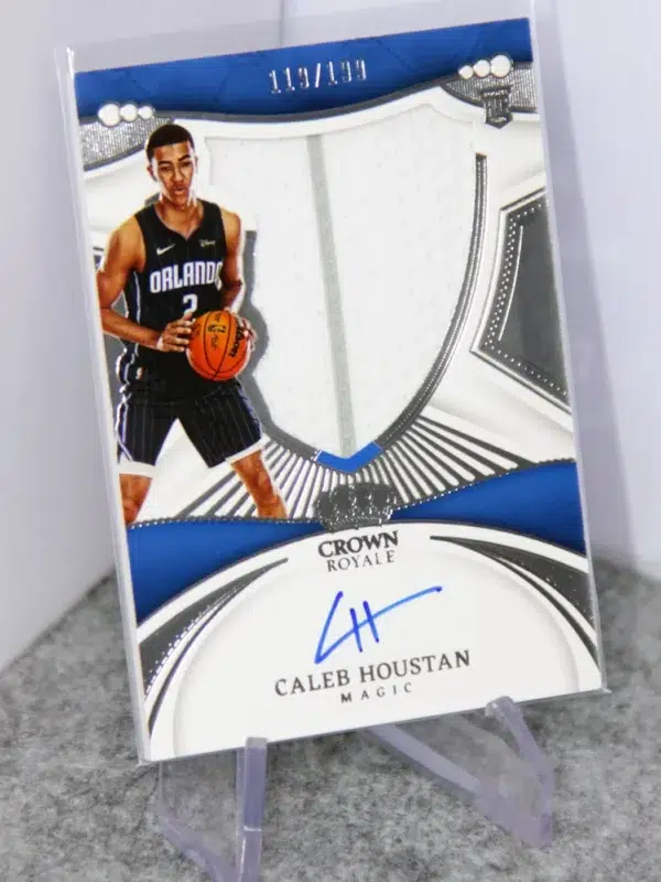 2022-23 Caleb Houstan #218 Panini Crown Royale Silhouettes Jumbo Jersey RPA Autograph RC SN#100 - stand