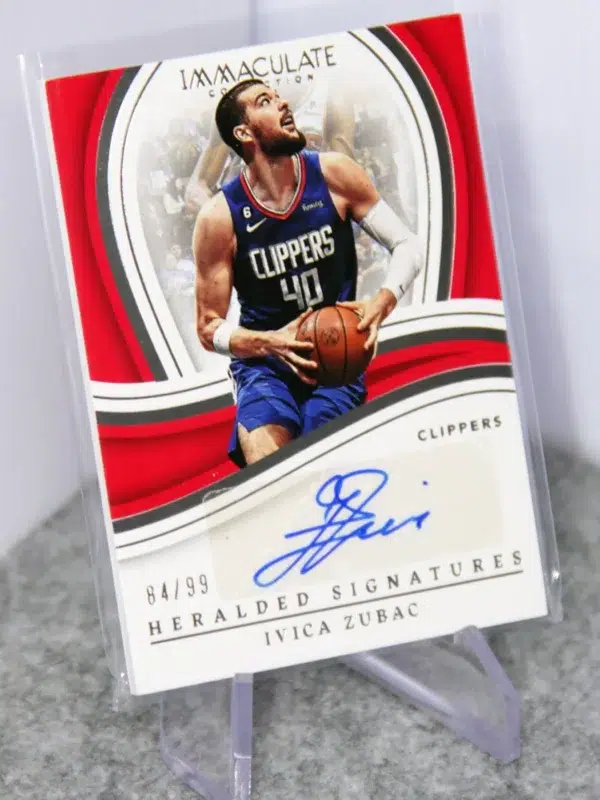 2022-23 Ivica Zubac #IHS-IVZ Panini Immaculate Heralded Signatures SN#84 - stand