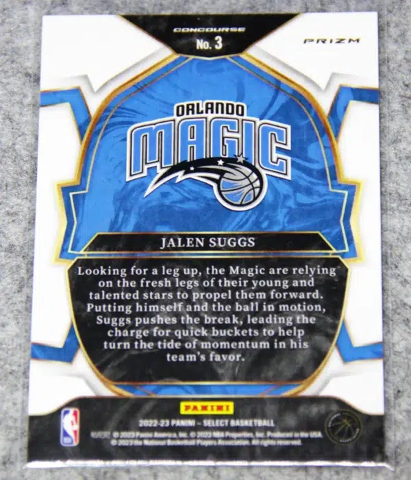 2022-23 Jalen Suggs #3 Panini Select Concourse Silver Prizm - back