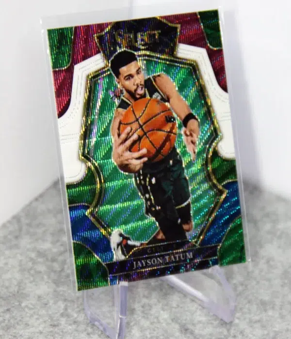 2022-23 Jayson Tatum #155 Panini Select Premier Level Tri-Color Wave Prizm - stand