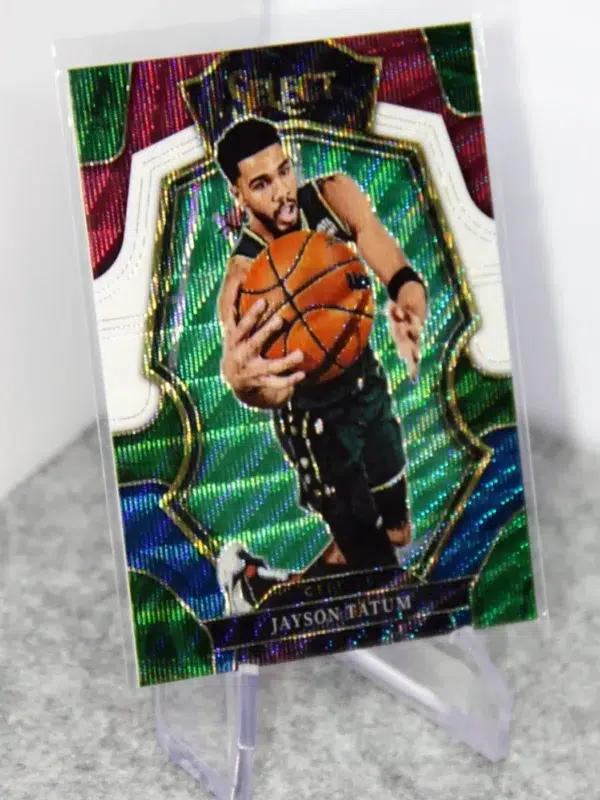 2022-23 Jayson Tatum #155 Panini Select Premier Level Tri-Color Wave Prizm - stand