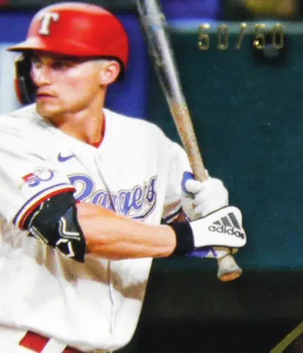 2022 Corey Seager #36 Topps Museum Collection Ruby Parallel SN#50 - detail