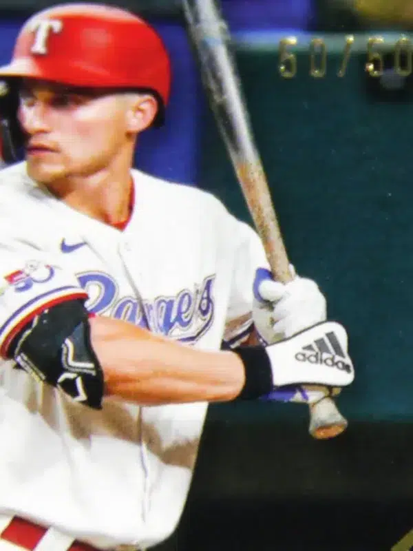 2022 Corey Seager #36 Topps Museum Collection Ruby Parallel SN#50 - detail