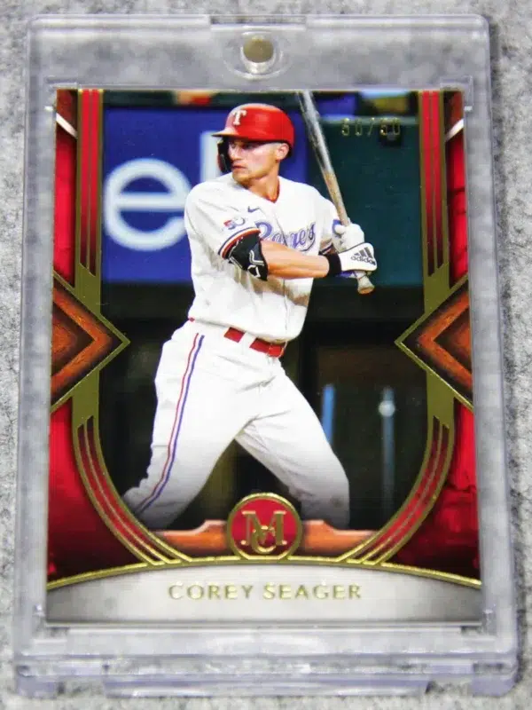 2022 Corey Seager #36 Topps Museum Collection Ruby Parallel SN#50 - front