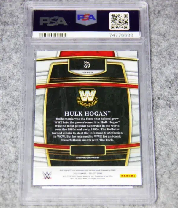 2022 Hulk Hogan #69 Panini WWE Select Concourse Silver Prizm PSA 9 MINT - back