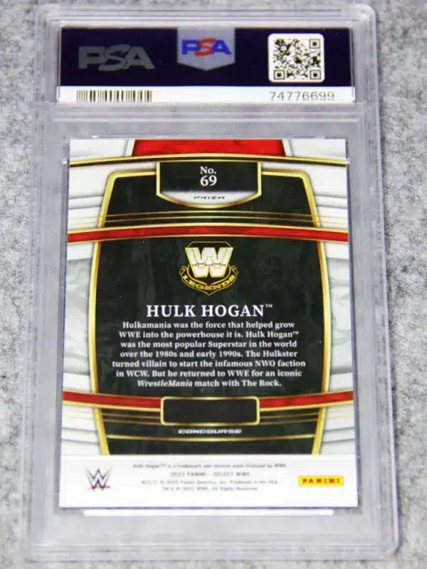 2022 Hulk Hogan #69 Panini WWE Select Concourse Silver Prizm PSA 9 MINT - back