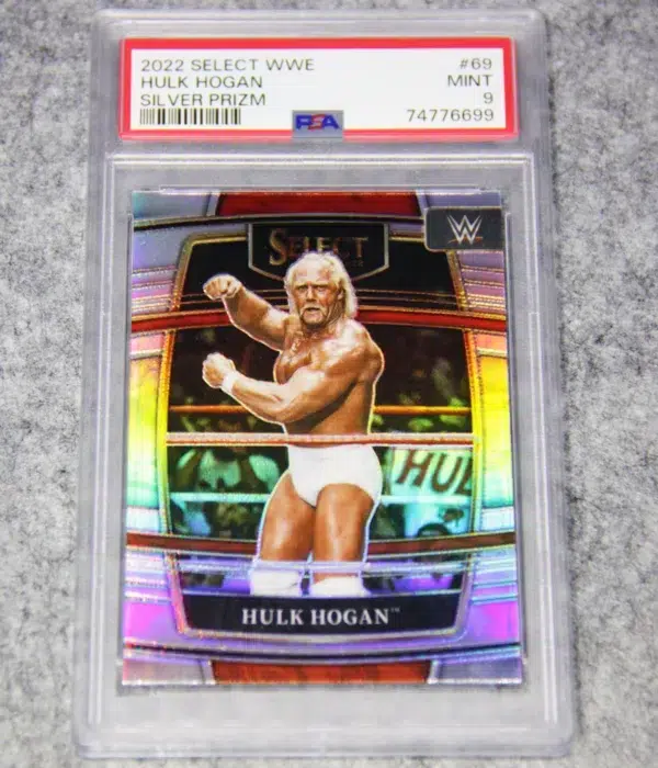 2022 Hulk Hogan #69 Panini WWE Select Concourse Silver Prizm PSA 9 MINT - front