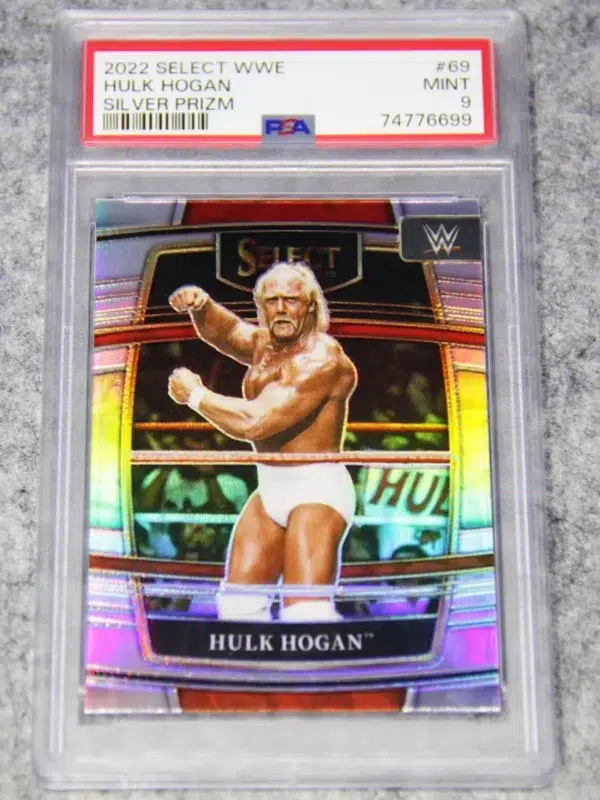 2022 Hulk Hogan #69 Panini WWE Select Concourse Silver Prizm PSA 9 MINT - front