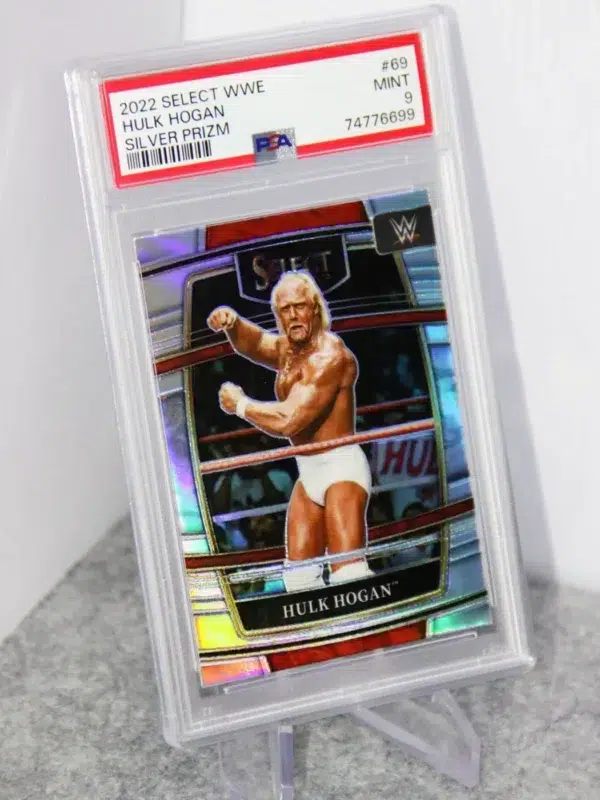 2022 Hulk Hogan #69 Panini WWE Select Concourse Silver Prizm PSA 9 MINT - stand