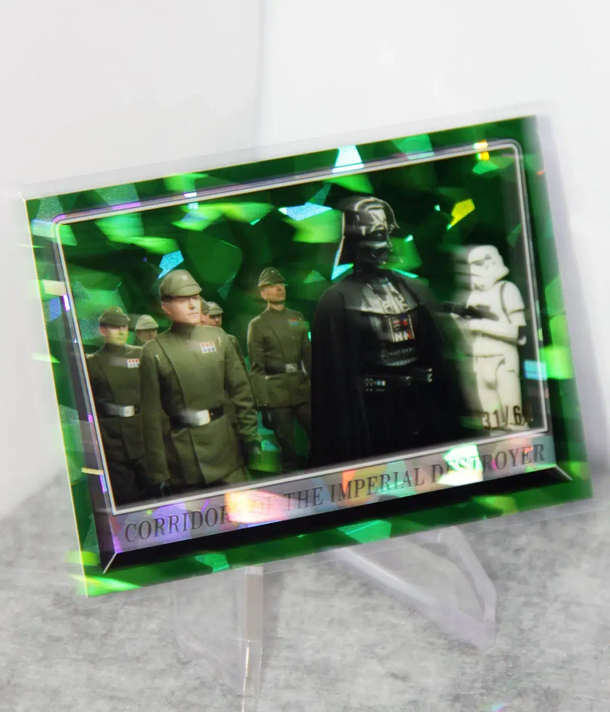 2023 Corridors of the Imperial Destroyer #206 Topps Star Wars Chrome Sapphire Return Of The Jedi Green Refractor SN#31 - stand