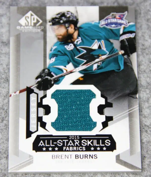 2015-16 Brent Burns #AS-37 Upper Deck SP Game Used Jersey All Star Skills Fabrics - front