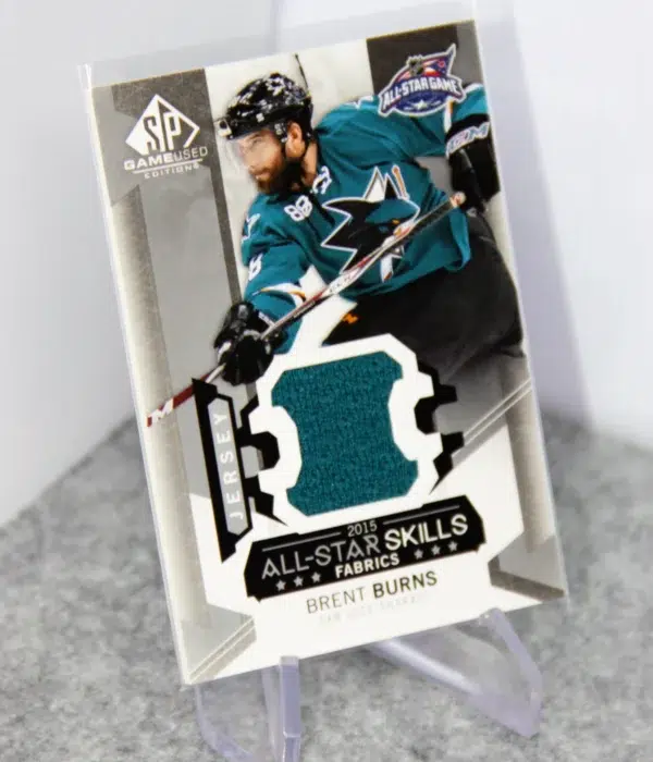 2015-16 Brent Burns #AS-37 Upper Deck SP Game Used Jersey All Star Skills Fabrics - stand