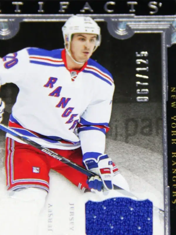 2015-16 Chris Kreider #86 Upper Deck Artifacts Hockey Dual Jersey SN#67 - detail
